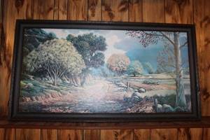 lot 130 image: Framed Peter R. Baker Landscape Oil Painting