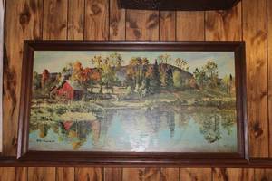 lot 131 image: Vintage 1965 Peter Hayward Landscape Painting with Original Frame