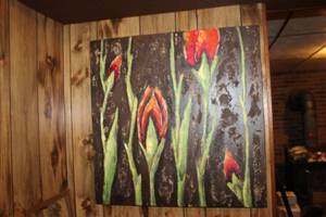 lot 138 image: Large Floral Oil Painting on Canvas