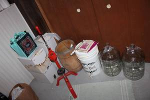 lot B-150 image: Complete Home Winemaking Equipment Set with Glass Carboys and Accessories