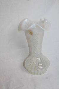 Fenton French Opalescent 8" Spiral Optic Vase