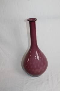 Vintage Murano Italy 16-Inch Art Glass Vase in Mauve