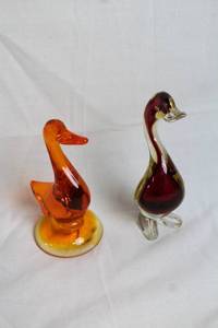 lot 21 image: Pair of Murano Glass Duck Figurines - Vintage Collection