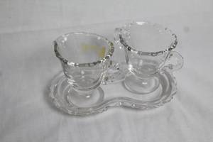 lot 32 image: Fostoria Century Creamer and Sugar Set with Tray