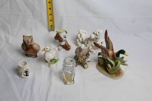 lot 100 image: Collection of 8 Animal Figurines Including Duck and Poodle