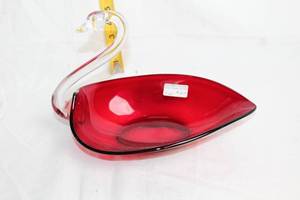 lot A-117 image: Duncan Miller Ruby Swan Bowl 11.75 Inch