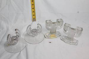 lot 161 image: Set of 4 Vintage Glass Candle Holders