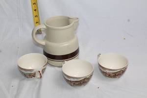 lot 171 image: Johnson Bros. Historic America Pitcher and Cups Set