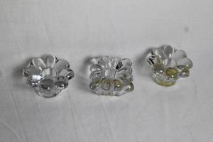 lot 190 image: Set of 3 Heisey Crystolite Single Lite Candleholders