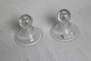 lot 192 image: Pair of Duncan Miller Tear Drop 4 Candleholders