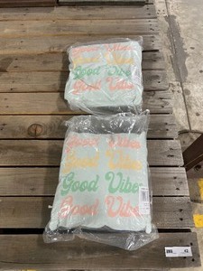lot 42 image: 2 GOOD VIBES PILLOWS