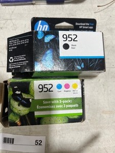 lot 52 image: HP 952 INK CARTRIDGES BLACK, CYAN, MAGENTA, & YELLOW