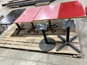 lot 116 image: 4) BAR TABLES & 2 PEDESTALS