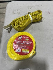 lot 142 image: 2 X 20FT HEAVY DUTY RECOVERY STRAP & 6 SLING