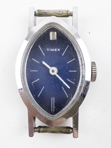 lot 11 image: Ladys Timex silver case,  blue to black gradient dial Silver tone Base Metal Mechanical Watch. Not working