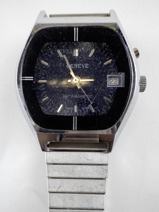lot 16 image: Mens Geneve Antimagnetic silver television style case Silver Tone Base Metal Mechanical Watch. Not working