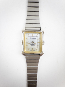 lot 55 image: Ladys Lucien Piccard Tank Style Two Tone Base Metal Quartz Analog watch. running slow