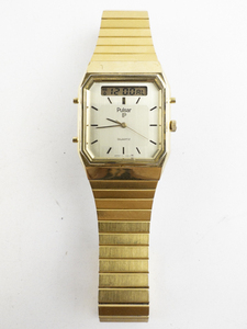 lot 79 image: Mens Pulsar Gold Tone base metal Quartz DigitalAnalog Watch. New Battery Installed