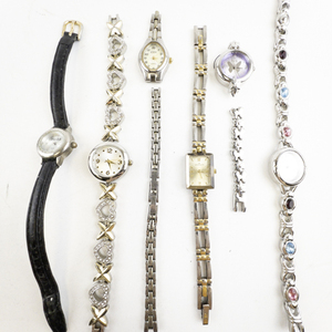 lot 103 image: Ladys Group of 6  Base Metal Quartz Analog Fashion Watches.. New Batteries Installed