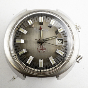 lot 115 image: Mens Wakmann 7 jewel mechanical alarm Silver Tone Base Metal Mechanical Watch. Does not run