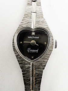 lot 120 image: Ladys Waltham Heart Shaped Silver Tone Base Metal Quartz Analog watch. New Battery Installed
