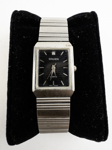 lot 122 image: Ladys Gruen Black Dial Silver Tone Base Metal Quartz Analog watch. Does not run