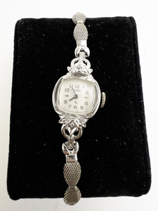 lot 123 image: Ladys Elgin Art Deco Style Silver Tone gold filled Mechanical Watch. Does not run