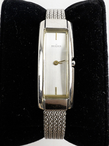 lot 129 image: Ladys Skagen Tank Style Two Tone Base Metal Quartz Analog watch. New battery