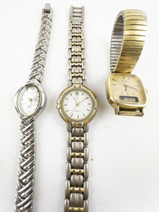 lot 135 image: Ladys Group of 3  Pulsar, PS, Faded glory Base Metal Quartz Analog  Watches. New Batteries Installed