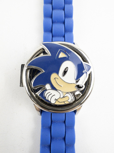 lot 144 image: Sega Spinning Sonic The Hedgehog Blue & Silver Tone Base Metal Digital Watch. New battery