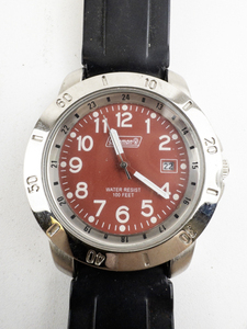 lot 146 image: Mens Coleman Red Dial Outdoors Silver Tone Base Metal Quartz Analog watch. New battery