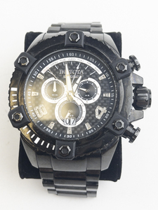lot B71 image: Mens Invicta Black chronograph Shaq watch, genuine diamonds black stainless steel Quartz Analog watch. Limited Edition 00141000 Model NO.33728. New battery Installed