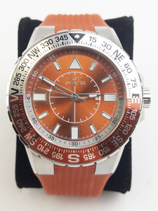 lot C72 image: Mens Invicta Aviator Red stainless steel Quartz Analog watch. Model NO. 31924. New Battery Installed
