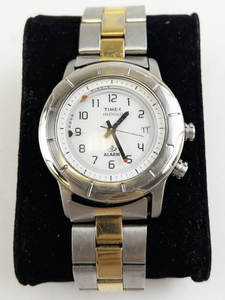 lot 161 image: Mens Timex with rotating alarm bezel silver tone base metal Quartz Analog watch. Not working