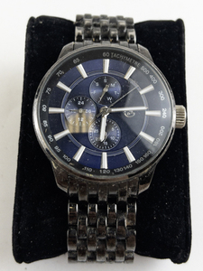 lot 168 image: Mens George blue dial with daydate black tone base metal Quartz Analog watch. New battery
