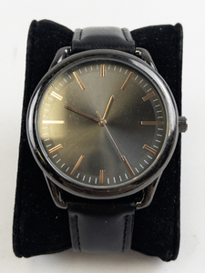 lot 174 image: Mens Unknown  rose tone dial markers and black casedialblack tone base metal Quartz Analog watch. New battery