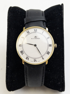 lot 179 image: Mens Bucherer white dial with roman numerals classic design gold tone gold filled Mechanical Watch. Starts when wound