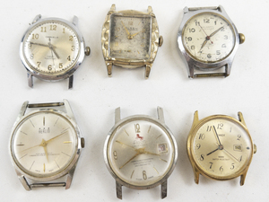 lot 236 image: Mens Group of 6  Containing Herlin, Agon, Caravelle, Boren, Timex, Welsbro Gold & Silver Tone base metal Mechanical Watches. not working