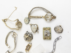 lot 238 image: Group of 10 Vinatge Mechanical Watches & Parts. Not Working