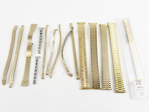 lot 272 image: Group of 14  Gold & Silver Tone Metal Watch Bands.