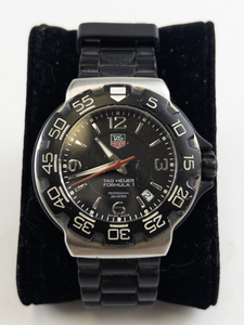 Men's Tag Heuer Rubber band formula 1 silver tone stainless steel Quartz Analog watch. New Battery