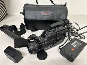 lot 15D image: Sony Handycam CCD Video 8 with Accessories and Two White Aprons