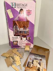 lot 20D image: Dura-Craft Heritage HR560 Dollhouse Kit with Miniature Kitchen Set