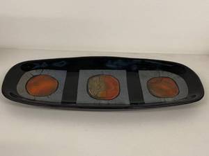 lot 16H image: Art Glass Decorative Tray by P. Halk