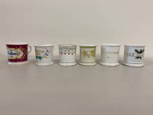 lot 29H image: Set of 6 Vintage Limoges Shaving Mugs with Varied Designs