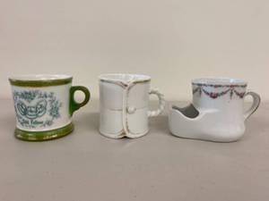 lot 30H image: Set of 3 Collectible Vintage Shaving Mugs