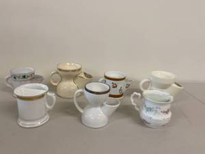 lot 31H image: Collection of 7 Vintage Porcelain Shaving Mugs