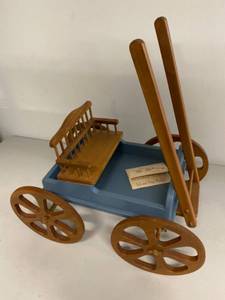 lot 52H image: Handcrafted Wooden Toy Wagon by Ed and Peg Phelps