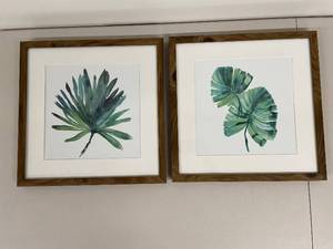 lot 61H image: Set of 2 Framed Botanical Prints in Wood Frames