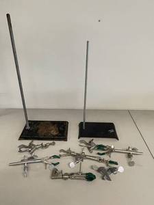 lot 113A image: Lot of Metal Lab Stands with Clamps